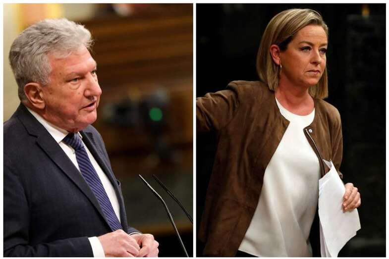 Pedro Quevedo y Ana Oramas, este sábado en el Congreso de los Diputados (Foto EFE)